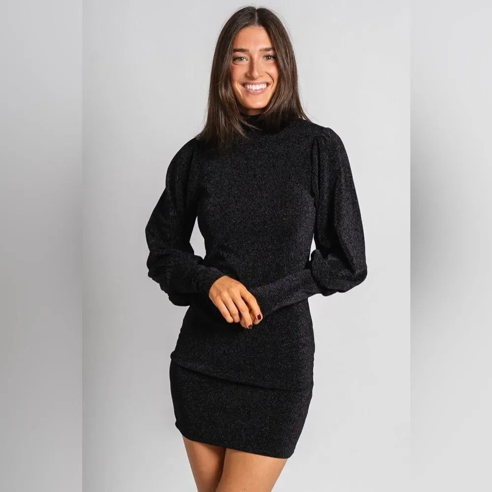 Karl Lagerfeld Black and Silver Sparkle Dress